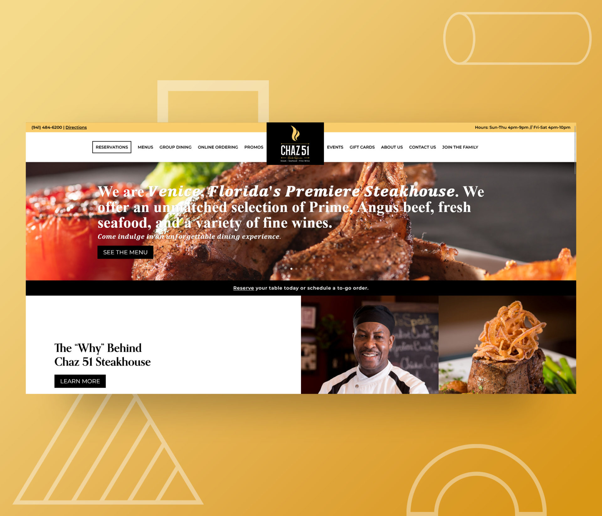 Chaz 51 Steakhouse Website