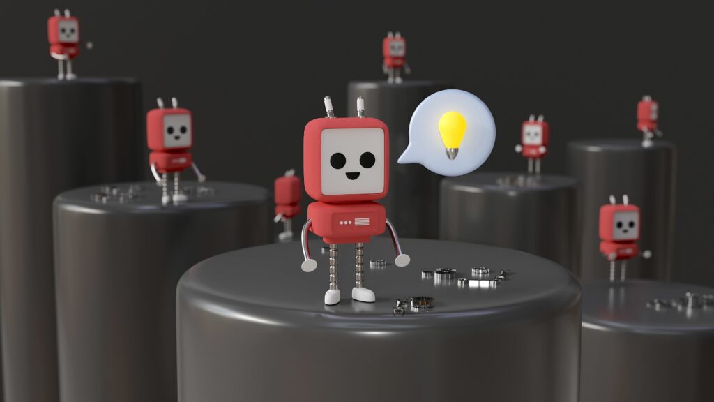 Rendering of Robots to represent AI